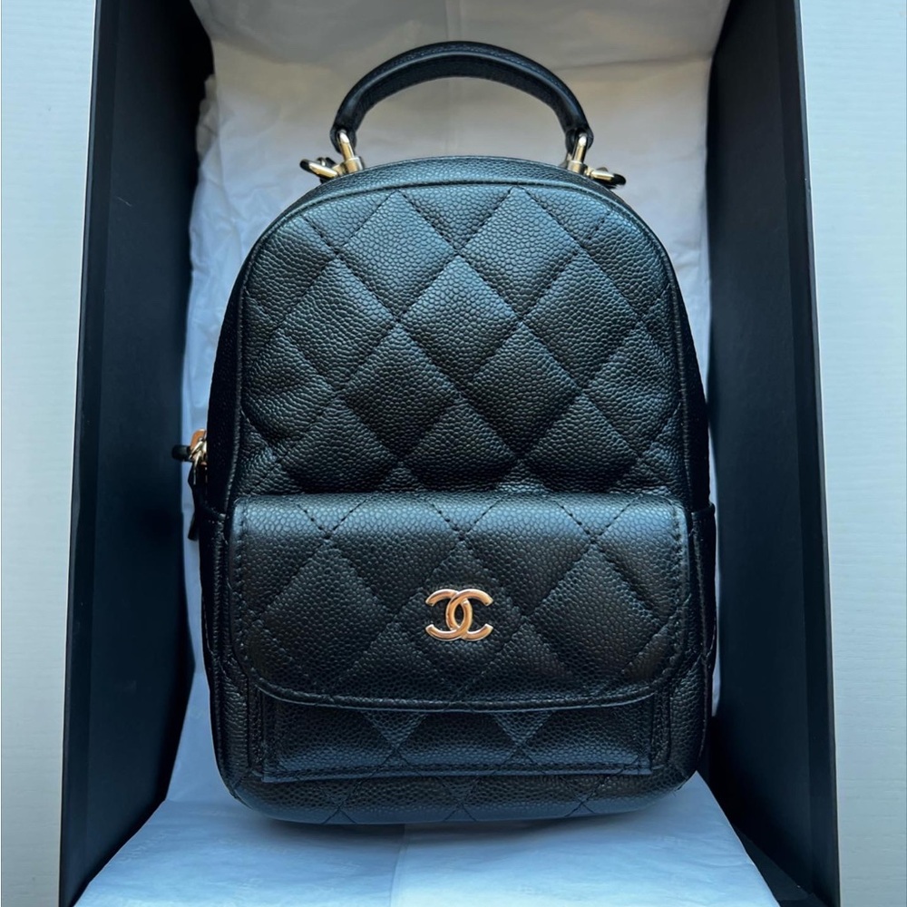 Chanel Quilted Mini Backpack Black Caviar AUTHENTIC